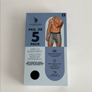 U.S. Polo Assn. Blue and Gray Boxer Briefs - 5 Pack